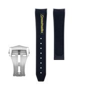 yeziu Bracelet de montre en caoutchouc fluoré pour Omega Seamaster 600 Dark Side of the Moon, Speedmaster 57 Aqua Terra 150, Moonwatch Racing Chronograph(Yellows1,19-18mm)