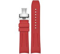 yeziu Bracelet de montre en caoutchouc fluoré pour Rolex Submariner, bracelets de montre pour homme pour Omega Seamaster(Reds2,21mm)
