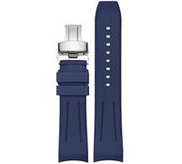yeziu Bracelet de montre en caoutchouc fluoré pour Rolex Submariner, bracelets de montre pour homme pour Omega Seamaster(Blues2,20mm)