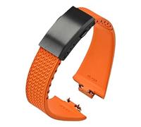 yeziu Bracelet de montre en caoutchouc fluoré pour Tissot PRX Series Super Player 35 mm 40 mm FKM Bracelet de montre pour femme et homme avec boucle déployante(Orange02,11mm)