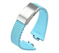 yeziu Bracelet de montre en caoutchouc fluoré pour Tissot PRX Series Super Player 35 mm 40 mm FKM Bracelet de montre pour femme et homme avec boucle déployante(Light blue,12mm)