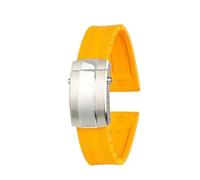 yeziu Bracelet de montre en caoutchouc pour Breitling Avenger Blackbird B01 Super Ocean avec boucle en métal(Yellow-steel)