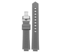 yeziu Bracelet de montre en caoutchouc pour Cartier Ballon Bleu Black Warrior, bracelet en silicone avec extrémités convexes(Grays,22-14mm)