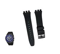 yeziu Bracelet de montre en caoutchouc pour la collection Swatch SUSB406, bracelet de montre en silicone 20 mm(Black a)