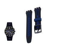 yeziu Bracelet de montre en caoutchouc pour la collection Swatch SUSB406, bracelet de montre en silicone 20 mm(Black blue)