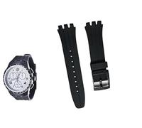 yeziu Bracelet de montre en caoutchouc pour la collection Swatch SUSB406, bracelet de montre en silicone 20 mm(Black b)
