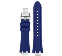 yeziu Bracelet de montre en caoutchouc pour Maurice Lacroix Aikon, connecteur AI6008 6038 6007, bracelet à dégagement rapide, tête en acier métallique, bracelet de montre en silicone(Blue silvery,AI60