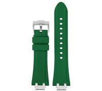 yeziu Bracelet de montre en caoutchouc pour Maurice Lacroix Aikon, connecteur AI6008 6038 6007, bracelet à dégagement rapide, tête en acier métallique, bracelet de montre en silicone(Green sk,AI6058)