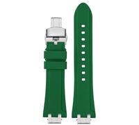 yeziu Bracelet de montre en caoutchouc pour Maurice Lacroix Aikon, connecteur AI6008 6038 6007, bracelet à dégagement rapide, tête en acier métallique, bracelet de montre en silicone(Green silvery,AI6