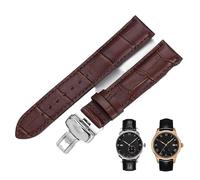 yeziu Bracelet de montre en cuir avec fermoir papillon pour Tissot 1853 Le Locle, Carson, Portofino et Couturier(Browns,23mm)