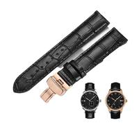 yeziu Bracelet de montre en cuir avec fermoir papillon pour Tissot 1853 Le Locle, Carson, Portofino et Couturier(Blackp,16mm)