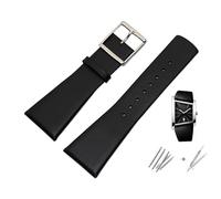 yeziu Bracelet de montre en cuir de vache pour CK Calvin Klein K0Q21107 K0Q21120 Série Grande chaîne de montre pour homme Bracelet 28MM(Black3)