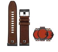 yeziu Bracelet de montre en cuir de vache pour homme Diesel DZ4318, DZ4283, DZ4281, DZ4323, DZ7343(A brown black pin,28mm)