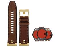 yeziu Bracelet de montre en cuir de vache pour homme Diesel DZ4318, DZ4283, DZ4281, DZ4323, DZ7343(A brown golden pin,28mm)