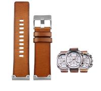 yeziu Bracelet de montre en cuir de vache pour homme Diesel DZ4318, DZ4283, DZ4281, DZ4323, DZ7343(B brown silver pin,26mm)
