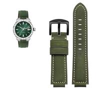 yeziu Bracelet de montre en cuir de vache pour homme, style vintage, étanche, pour Maurice Lacroix Aikon AI6008 AI6038 AI6058(Army green-black)