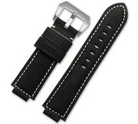 yeziu Bracelet de montre en cuir et nylon pour homme Timex Tide Compass T2n720, T2n721 et T2n739(Black-Steel-K11)