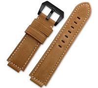 yeziu Bracelet de montre en cuir et nylon pour homme Timex Tide Compass T2n720, T2n721 et T2n739(Khaki-Black-K11)