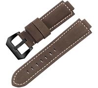 yeziu Bracelet de montre en cuir givré pour TIMEX Tidal T2N720/T2N72, interface convexe, bracelet en cuir de vache(Brown black clasp,14mm)