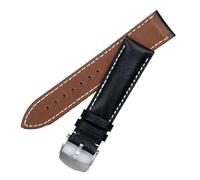 yeziu Bracelet de montre en cuir italien pour Breitling Pilot Avenger Chronomat Superocean Heritage Series(Black brown letter silver,22mm)