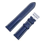 yeziu Bracelet de montre en cuir italien pour Breitling Pilot Avenger Chronomat Superocean Heritage Series(Matte blue wing silver 1,24mm)