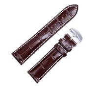 yeziu Bracelet de montre en cuir italien pour Breitling Pilot Avenger Chronomat Superocean Heritage Series(Brown letter silver 2,22mm)