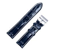 yeziu Bracelet de montre en cuir italien pour Breitling Pilot Avenger Chronomat Superocean Heritage Series(Matte blue wing silver 2,24mm)