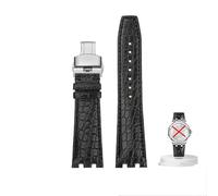 yeziu Bracelet de montre en cuir pour Maurice Lacroix AIKON AI6007 1108 AI6058 AI6008, bracelet à dégagement rapide, bracelet en acier inoxydable avec joint métallique(Blacks,For Al6008 Al6058)