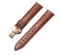 yeziu Bracelet de montre en cuir pour montre Maurice Lacroix Artisan unisexe à boucle papillon(Brownbr1,20mm)