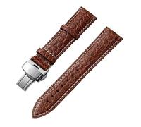 yeziu Bracelet de montre en cuir pour montre Maurice Lacroix Artisan unisexe à boucle papillon(Brownws1,22mm)