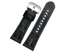 yeziu Bracelet de montre en cuir pour montres vintage Seven Fridays M2/02/P1B/M1/M2/S2/Q2 à interface plate(Blue line silver)