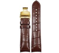 yeziu Bracelet de montre en cuir pour Omega New Seamaster 300 Planet Ocean 007 Speedmaster, chaîne de montre pour homme(Dark browng1,22mm)