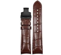 yeziu Bracelet de montre en cuir pour Omega New Seamaster 300 Planet Ocean 007 Speedmaster, chaîne de montre pour homme(Dark brownb1,22mm)