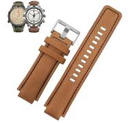 yeziu Bracelet de montre en cuir pour Timex Tidal Compass T2n739 T2n720 T2n721, bracelet de montre en toile pour homme avec ouverture convexe(Khakis)