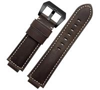 yeziu Bracelet de montre en cuir pour Timex Tide T2n720 T2n721, bracelet à ouverture surélevée, accessoires(Dark brown-Black-K11)