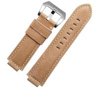 yeziu Bracelet de montre en cuir pour Timex Tide T2n720 T2n721, bracelet à ouverture surélevée, accessoires(Khaki-Steel-K11)