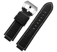 yeziu Bracelet de montre en cuir pour Timex Tide T2n720 T2n721, bracelet à ouverture surélevée, accessoires(Black-Steel-K11)