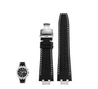 yeziu Bracelet de montre en cuir respirant pour Maurice Lacroix Aikon AI6007 AI6008 AI6038 AI6058, bracelet de montre à maillons en acier à dégagement rapide(Steel link-Black WH,AI6038)