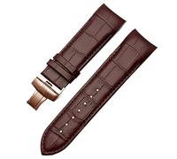 yeziu Bracelet de montre en cuir véritable à extrémité incurvée pour ceinture de montre Tissot 1853 COUTURIER T035627A T035407A T035439 Bracelet pour homme(Brown-rose gold,23mm)
