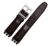yeziu Bracelet de montre en cuir véritable pour SWATCH YRS YCS Bracelet de montre unisexe en cuir avec boucle ardillon(Browns b,19mm)