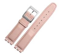 yeziu Bracelet de montre en cuir véritable pour SWATCH YRS YCS Bracelet de montre unisexe en cuir avec boucle ardillon(Pinks b,19mm)