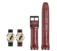 yeziu Bracelet de montre en cuir véritable pour SWATCH YRS YCS Bracelet de montre unisexe en cuir avec boucle ardillon(Brownb a,17mm)