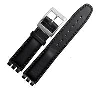 yeziu Bracelet de montre en cuir véritable pour SWATCH YRS YCS Bracelet de montre unisexe en cuir avec boucle ardillon(Blacks b,17mm)
