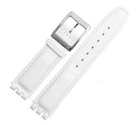 yeziu Bracelet de montre en cuir véritable pour SWATCH YRS YCS Bracelet de montre unisexe en cuir avec boucle ardillon(Whites b,19mm)