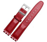 yeziu Bracelet de montre en cuir véritable pour SWATCH YRS YCS Bracelet de montre unisexe en cuir avec boucle ardillon(Reds b,19mm)