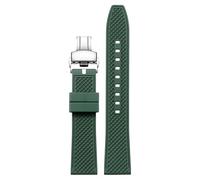 yeziu Bracelet de montre en fluoroélastomère pour montre d'aviation Hamilton Khaki Field Navy Jazzmaster avec boucle papillon(Greens,19mm)