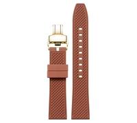 yeziu Bracelet de montre en fluoroélastomère pour montre d'aviation Hamilton Khaki Field Navy Jazzmaster avec boucle papillon(Browng,19mm)