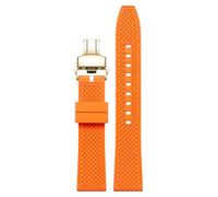 yeziu Bracelet de montre en fluoroélastomère pour montre d'aviation Hamilton Khaki Field Navy Jazzmaster avec boucle papillon(Orangeg,20mm)
