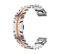 yeziu Bracelet de montre en métal de luxe pour Galaxy 7 6 5 40 44 mm Bracelet en acier pour Huawei GT5 46 mm 4/3 Pro Ultimate(Silver orange,20mm)