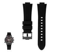 yeziu Bracelet de montre en résine et silicone pour montre Timex Tide Compass série T2N721 et T2N720. Accessoires(Blackb a)